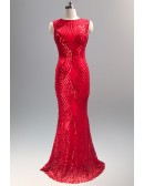 Stunning Fitted Mermaid Sequined Embroidery Evening Dress Sleeveless
