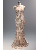 Stunning Fitted Mermaid Sequined Embroidery Evening Dress Sleeveless
