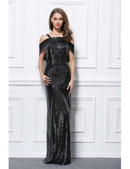Elegant Sheath Sequined Long Evening Dress With Open Back
