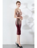 Sparkly Ombre Sequins Knee Length Party Dress