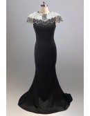 Special Mermaid Long Evening Dress with Sequined Neckline