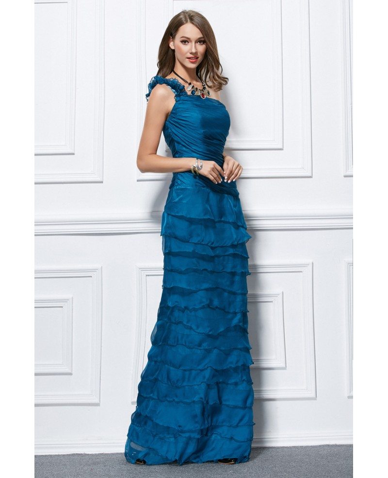 New Arrival One-shoulder A-line Chiffon Long Prom Dresses,SFPD0149