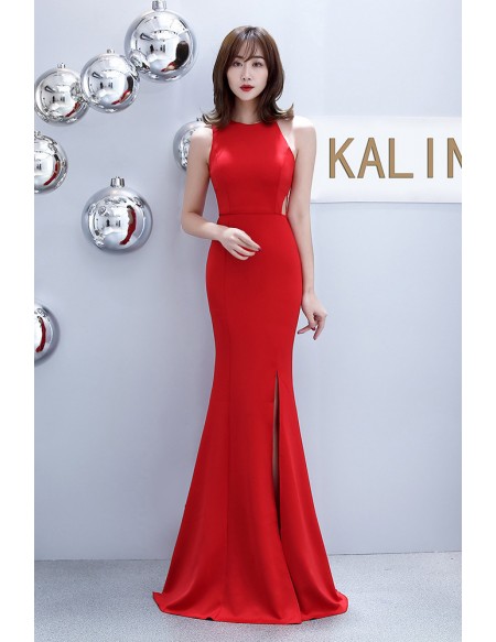 Classy Long Halter Evening Prom Dress with Cutout