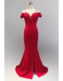 Long Formal Beaded Neckline Formal Dress with Spaghetti Straps