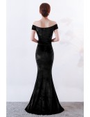 Gorgeous Off Shoulder Split Long Velvet Evening Dress