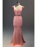 Sexy Vneck Sequined Mermaid Formal Dress