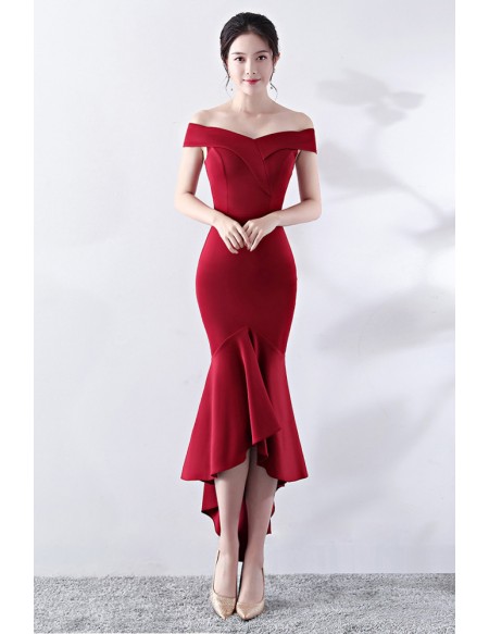 Bodycon Fitted Off Shoulder Fishtail Homecoming Dress