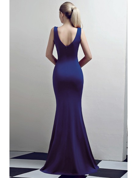 Bodycon Vneck Formal Dress with Split Front