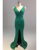Bodycon Vneck Formal Dress with Split Front