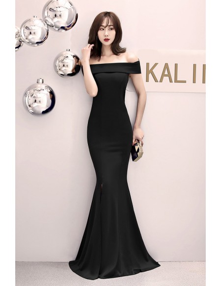 Off Shoulder Fitted Mermaid Evening Dress with Split Front #LN115 ...