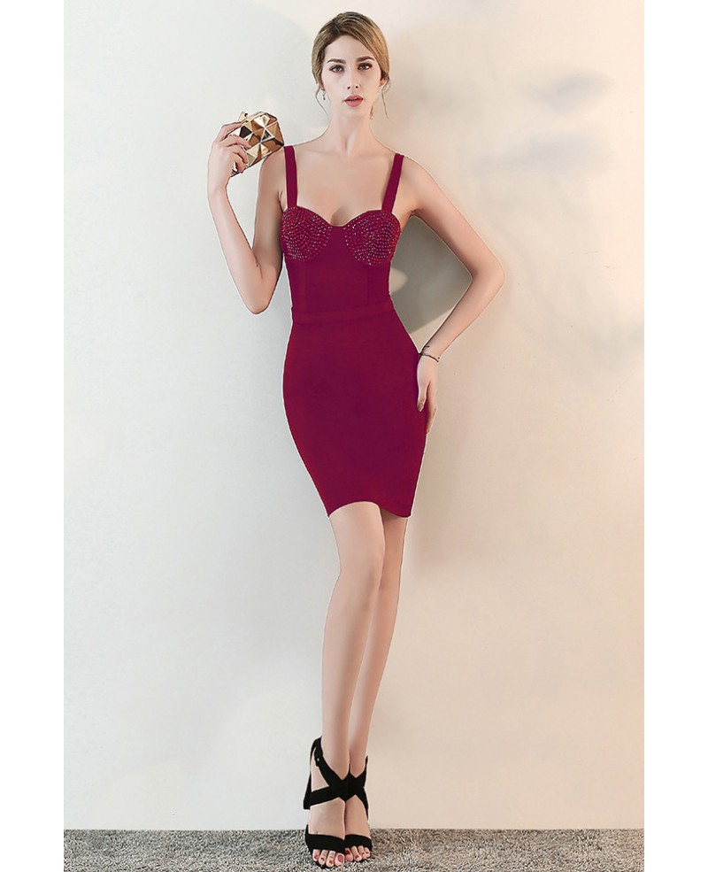 Bodycon Mini Party Dress with Straps LN173