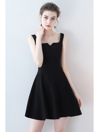 Little Black Mini Party Dress with Straps