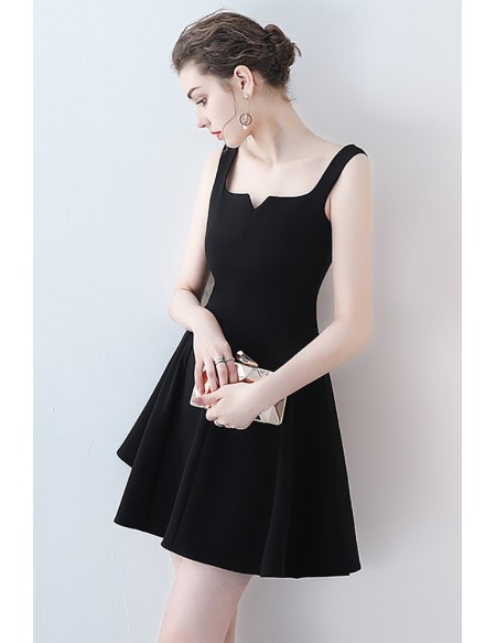 Little Black Mini Party Dress with Straps