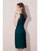 Simple Green Short Dress Sleeveless
