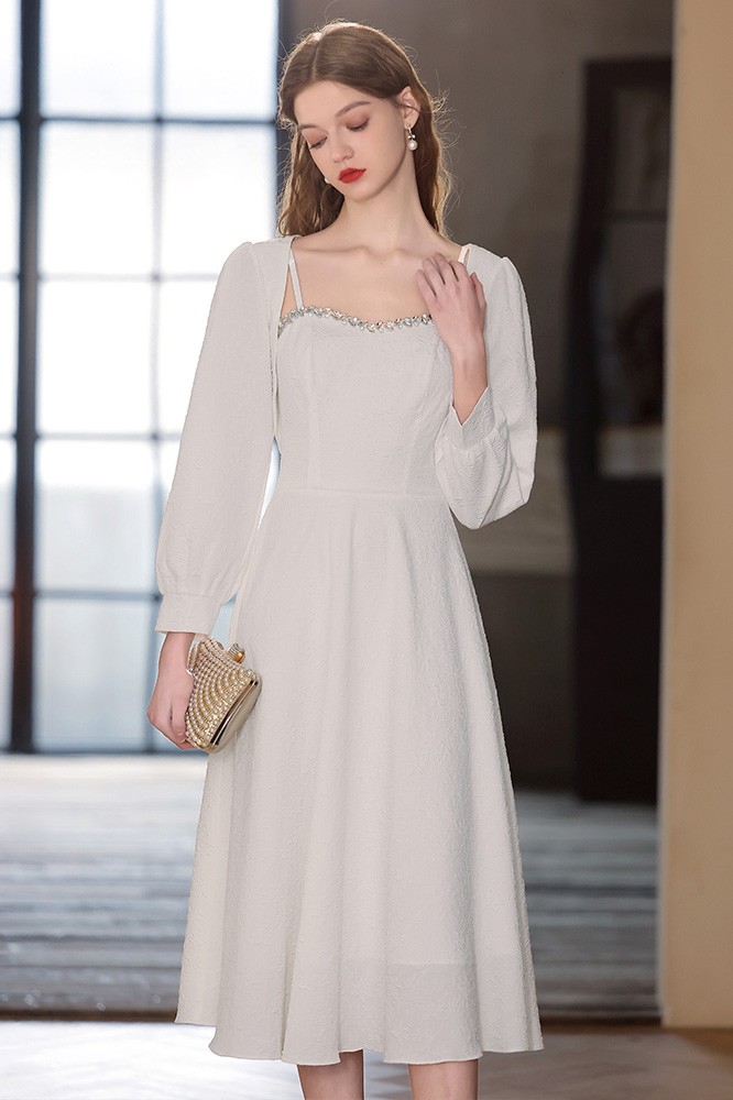 Jacintha Midi Dress - White