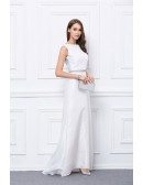 Elegant A-Line Polyster Floor-Length Eveing Dress With Sequins