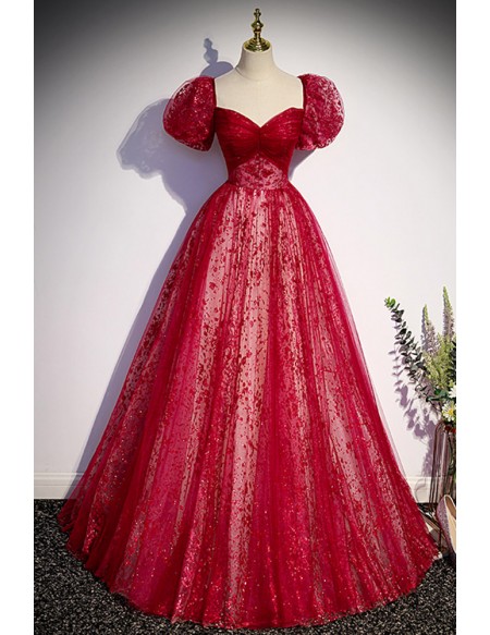 red ballgown prom dress