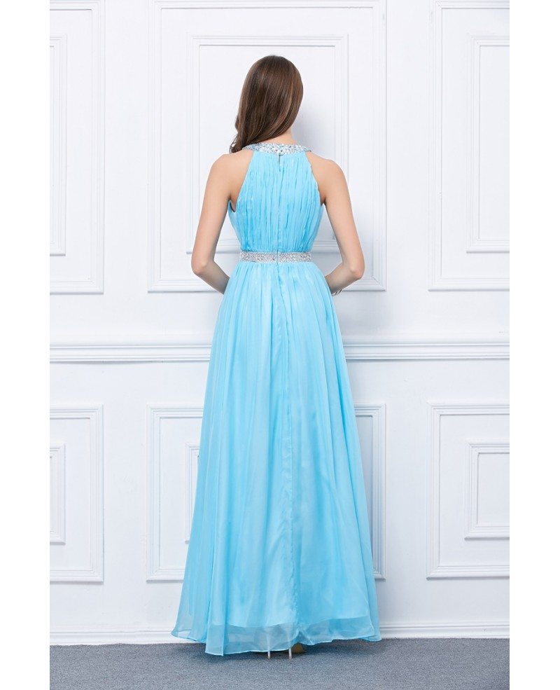 Ombre Long Sleeves A-Line Chiffon Long Formal Prom Dress Evening Gown, DP4936 main image 1