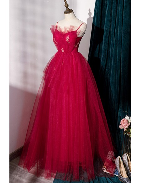 Puffy Ballgown Long Tulle Prom Dress with Bling