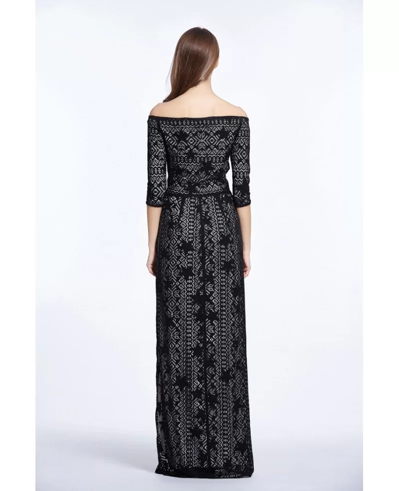 Elegant Off-the-Shoulder Embroided Long Mother of the Bride Dress With Sleeves #CK472 $88 ...