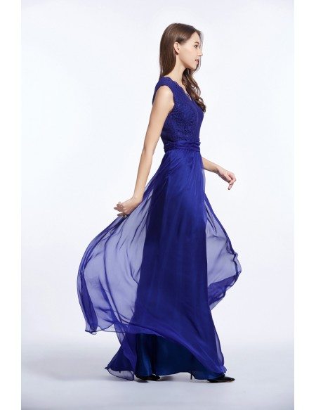 Lovely A Line Halter Chiffon Lace Long Prom Dress,Formal Dress C5985