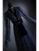 Fantasy Bling Long Formal Dress with Long Sleeves