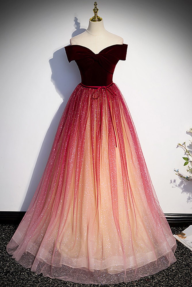 パーティードレス Rhinestone Embellished Burgundy Ombre Party Dress to Impress Burgundy Ombre Party Dress to Impress - Runway Catalog