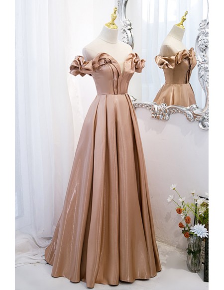 Gorgeous Off Shoulder Sleek Ruffled Long Prom Dress