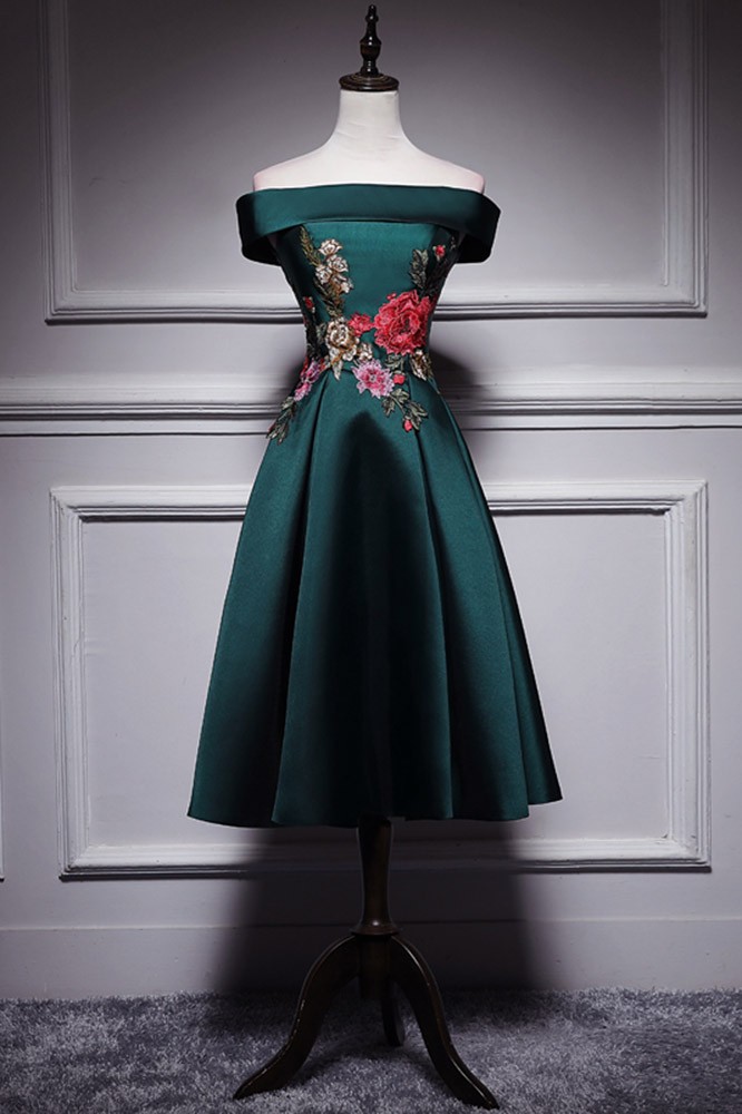 Classic Partywear Dark Green Dress with Bottom Frills