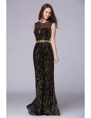 Sexy A-Line Sequined Long Prom Dress With Front Split