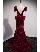 Sparkly Mermaid Sequined Long Prom Dress with Open Back