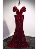 Sparkly Mermaid Sequined Long Prom Dress with Open Back