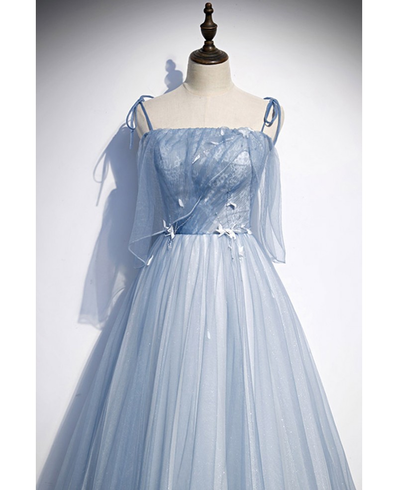 Fairytale Light Blue Long Tulle Prom Dress with Straps #L78234 ...