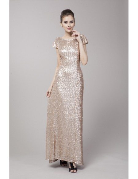 Gorgeous A-Line Sequined Long Evening Dress