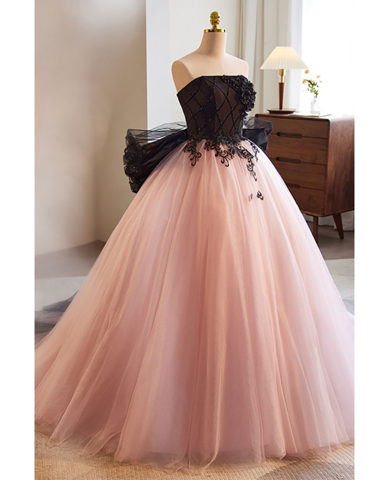 Pink and black evening gowns hotsell