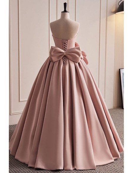 Elegant Pink Big Flowers Ballgown Prom Dress For Formal