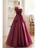 Bow Knot Noble Burgundy Formal Dress Strapless