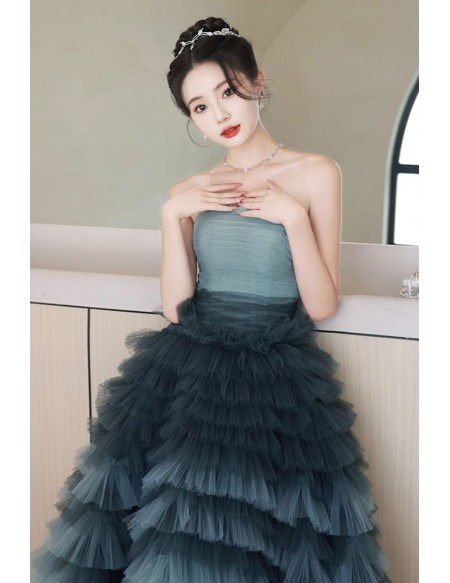 Princess Strapless Ruffled Ballgown Prom Dress For Formal #MX18193 ...