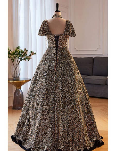 Sparkly Sequined Ballgown Princess Prom Dress