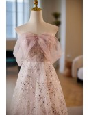 Sparkly Sequined Aline Long Prom Dress Off Shoulder