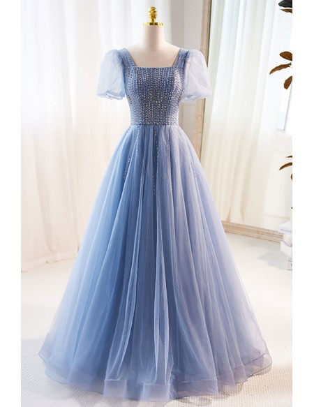 blue prom dress