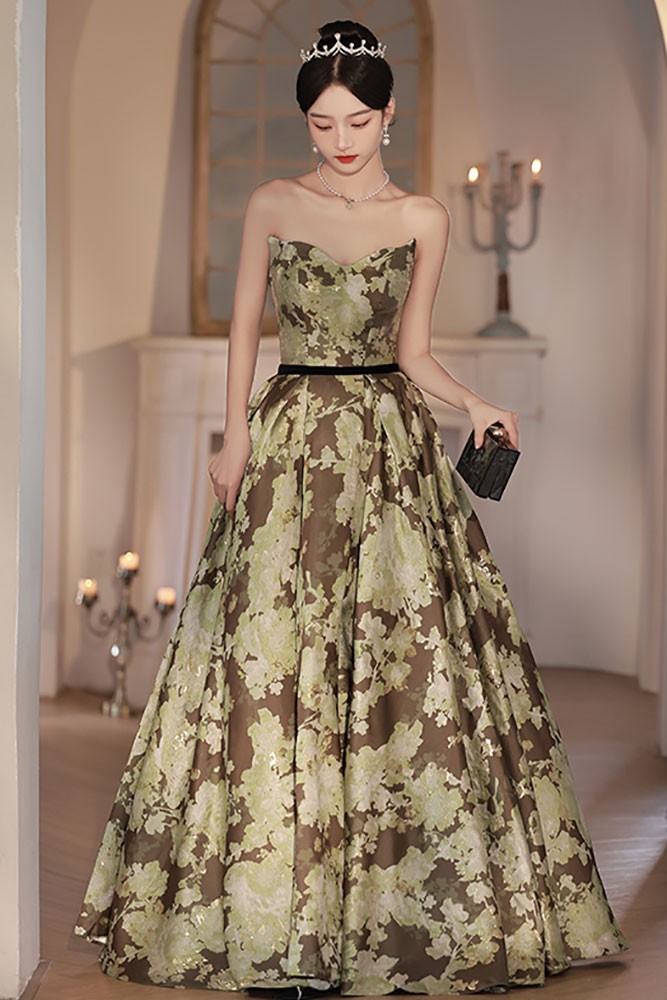 Camo Prom Dress Retro Camo Strapless Party Prom Dress #MX18049