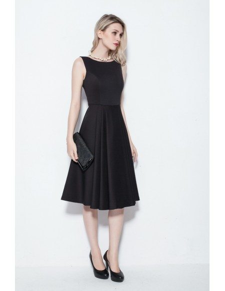 Gothic Simple Tea Length Black Dresses