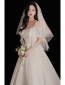 Elegant Tea Length Retro Wedding Dress with Pearls Straps