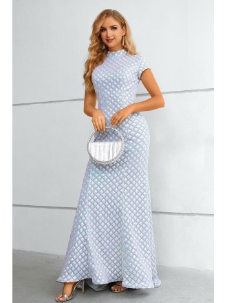 Special Bling Plaid Pattern Mermaid Party Dress with Cap Sleeves