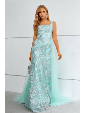 Bling Lace Pattern Prom Dress Two-way Wearing