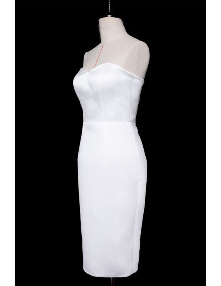 Elegant Sheath White Knee Length Wedding Dress With Cape