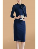 Sheath Knee Length Wedding Party Dress with Sleeves