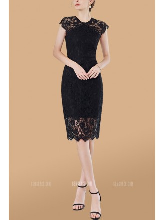 Bodycon Knee Length Lace Wedding Guest Dress