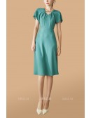 Pretty Short Sleeved Aline Knee Length Wedding Party Dress